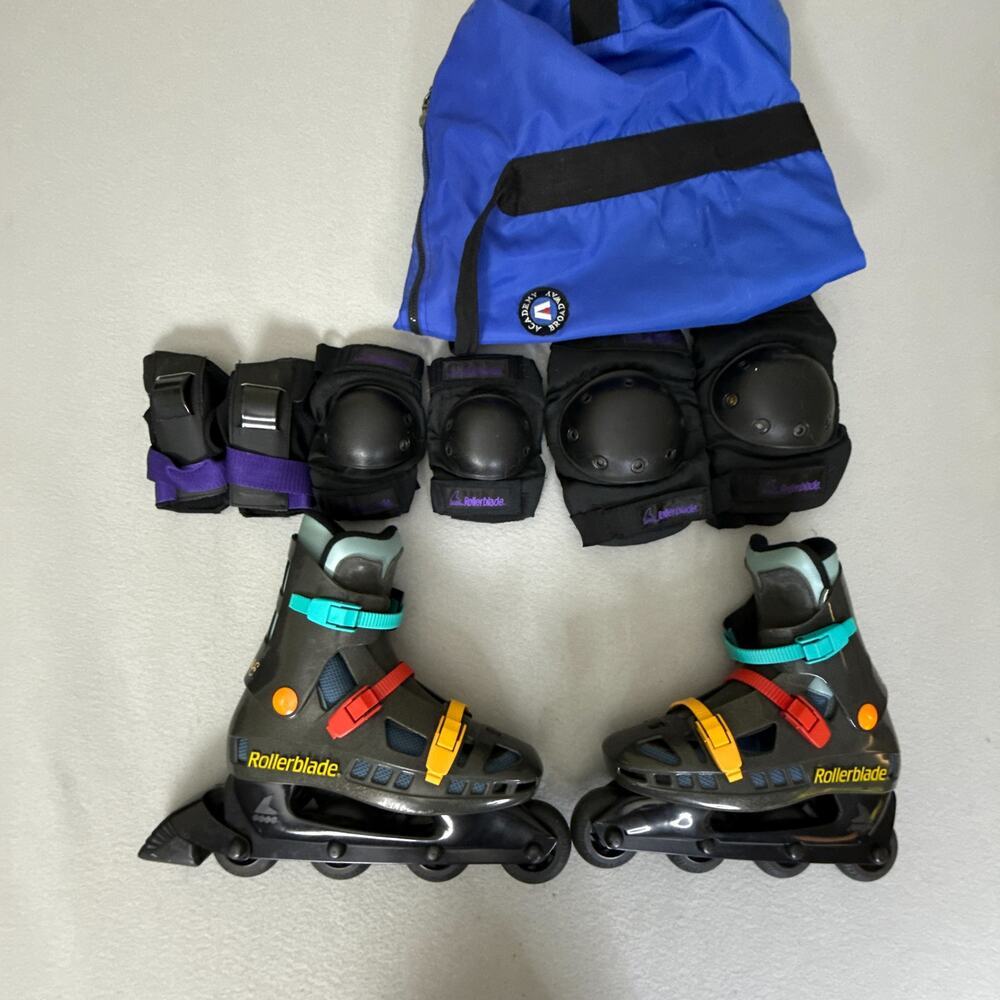 Rollerblade Cool Blades Inline Skates US 10.5 EU 9.5 + Pads & Carry Bag